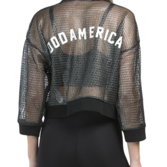 New Good American The Warrior Crop Cover-Up Top XS NWT - Picture 9 of 15